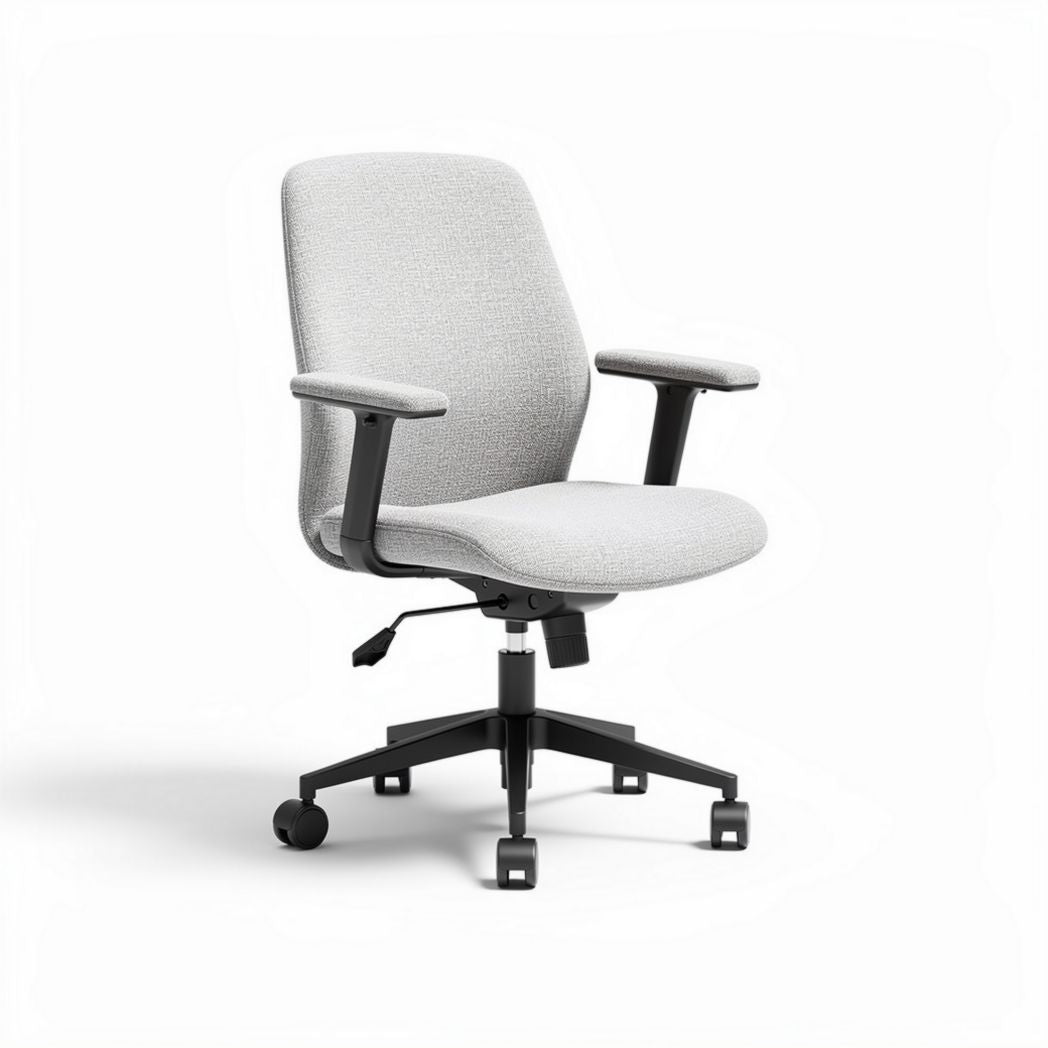 Ergonomic office chair with adjustable height and breathable fabric upholstery