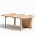Light oak rectangular coffee table with rounded edges 140 x 80 x 75cm