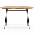 Wooden accent table with metal legs 120 x 60 x 75cm natural finish