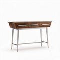 Wooden console table with three drawers and metal legs 120 x 40 x 75cm