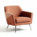 Contemporary orange fabric armchair with metal legs 80 x 70 x 75cm