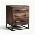 Wooden nightstand with three drawers and metal frame 40 x 40 x 60cm